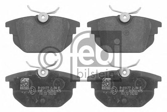 Комплект тормозных колодок, дисковый тормоз 16172