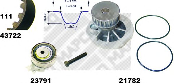 Water Pump & Timing Belt Kit 41722/1