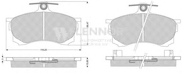 Комплект тормозных колодок, дисковый тормоз FB210302