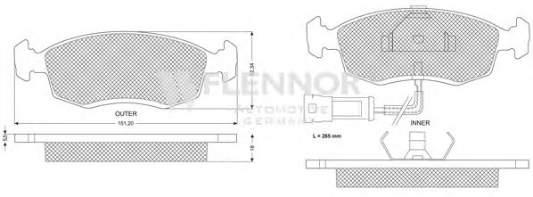 Комплект тормозных колодок, дисковый тормоз FB211013