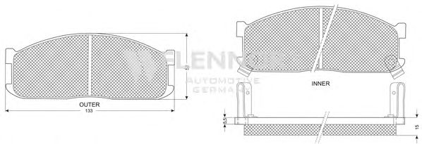 Комплект тормозных колодок, дисковый тормоз FB211111
