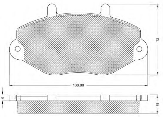 Комплект тормозных колодок, дисковый тормоз FB211244