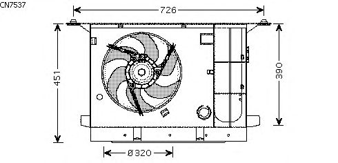 Вентилятор, охлаждение двигателя CN7537