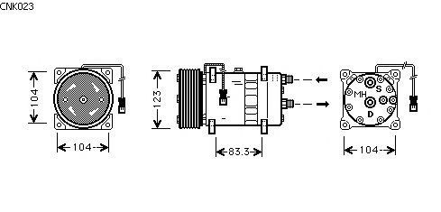 Compresor, aire acondicionado CNK023