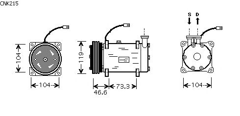 Compresor, aire acondicionado CNK215