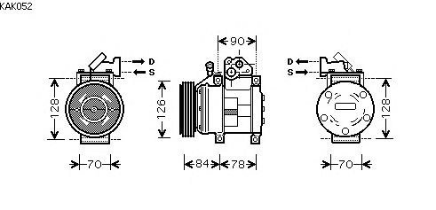 Compresor, aire acondicionado KAK052