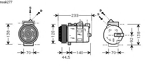 Compressor, air conditioning MSAK277
