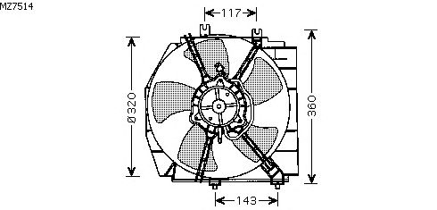 Вентилятор, охлаждение двигателя MZ7514