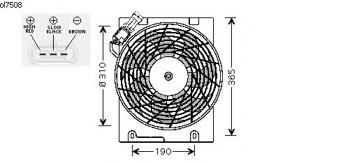 Ventilador, condensador do ar condicionado OL7508