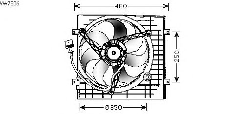 Вентилятор, охлаждение двигателя VW7506