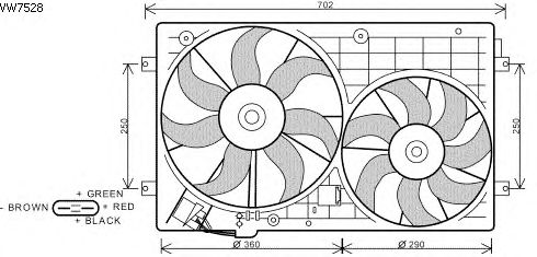 Ventilateur, refroidissement du moteur VW7528