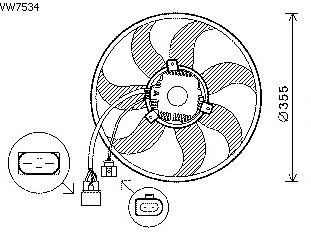 Вентилятор, охлаждение двигателя VW7534