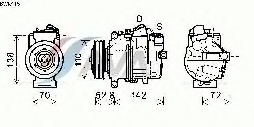 Kompressor, klimatanläggning BWK415
