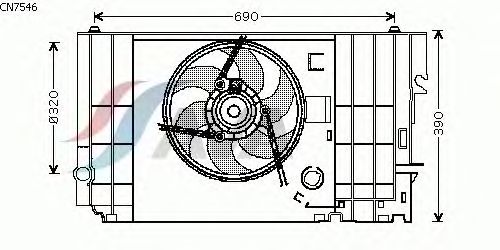 Вентилятор, охлаждение двигателя CN7546