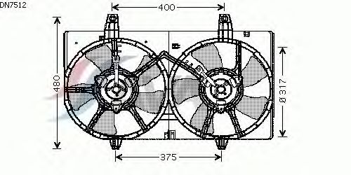 Вентилятор, охлаждение двигателя DN7512