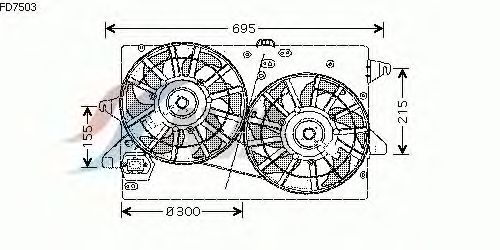 Tuuletin, moottorin jäähdytys FD7503