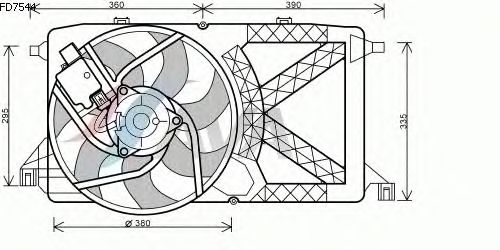 Ventilator, motorkøling FD7544