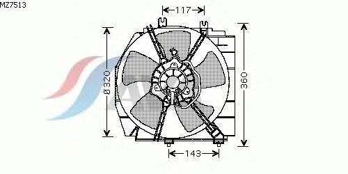 Вентилятор, охлаждение двигателя MZ7513
