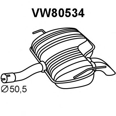 Глушитель выхлопных газов конечный VW80534