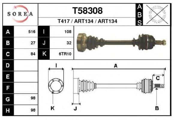 Veio de transmissão T58308