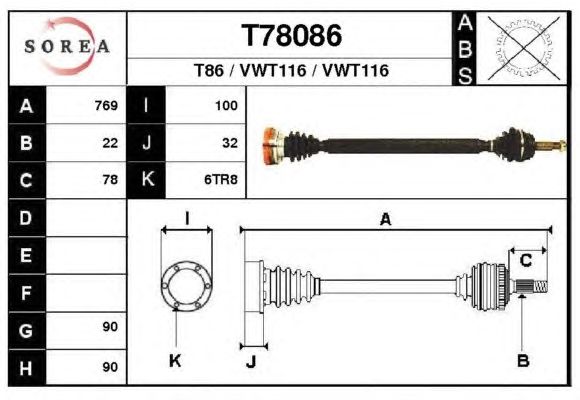 Veio de transmissão T78086