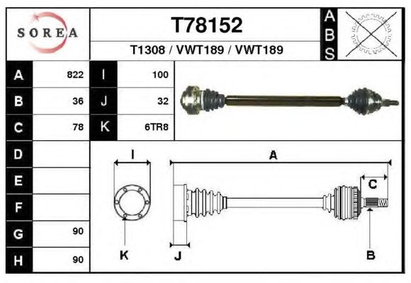 Arbre de transmission T78152