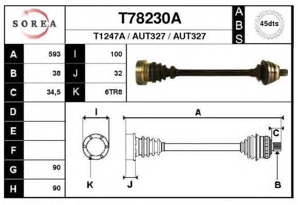 Arbre de transmission T78230A