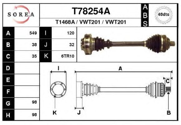 Άξονας μετάδοσης κίνησης T78254A