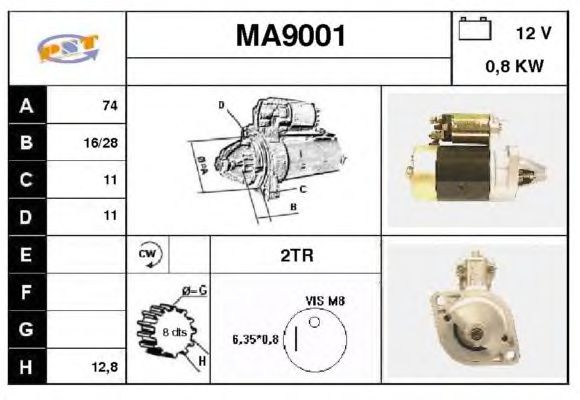 Startmotor MA9001