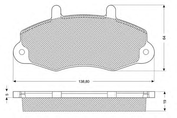 Комплект тормозных колодок, дисковый тормоз PF1066