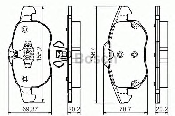 Комплект тормозных колодок, дисковый тормоз 0 986 495 053