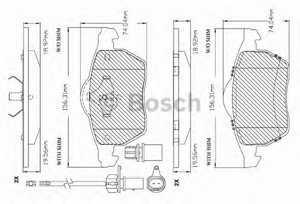 Kit de plaquettes de frein, frein à disque F 03B 150 297