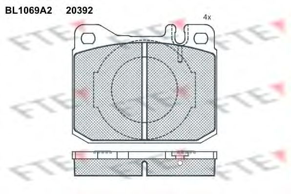 Комплект тормозных колодок, дисковый тормоз BL1069A2