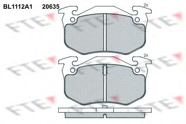 Kit de plaquettes de frein, frein à disque BL1112A1