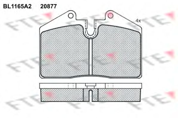 Kit de plaquettes de frein, frein à disque BL1165A2