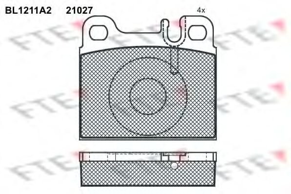 Комплект тормозных колодок, дисковый тормоз BL1211A2