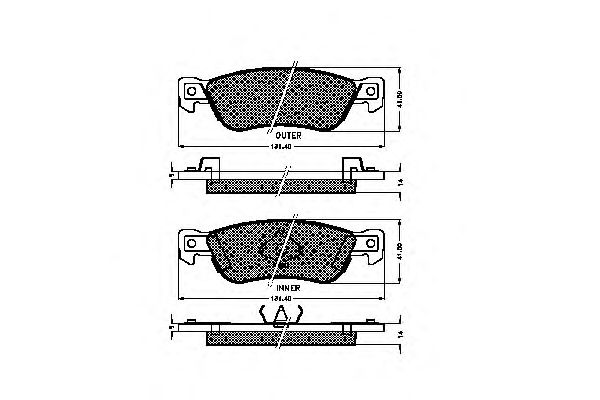 Комплект тормозных колодок, дисковый тормоз 31716