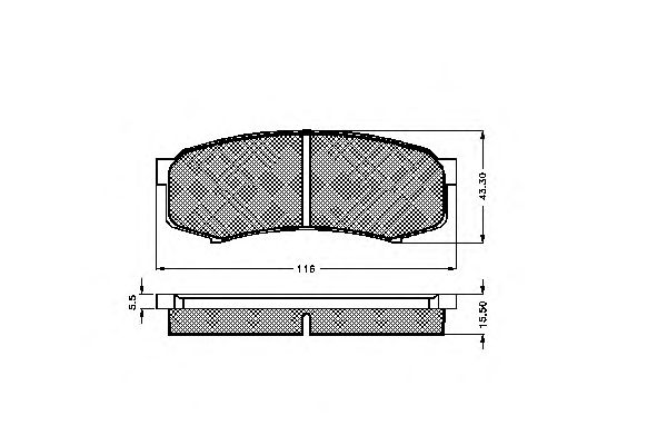 Комплект тормозных колодок, дисковый тормоз 32037