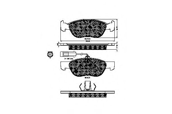 Комплект тормозных колодок, дисковый тормоз 32215