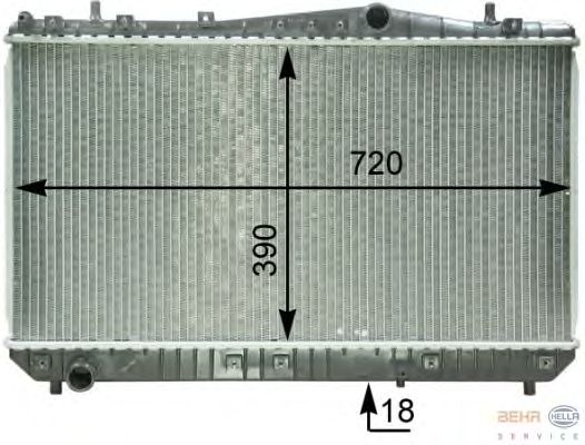 Radiador, arrefecimento do motor 8MK 376 762-631