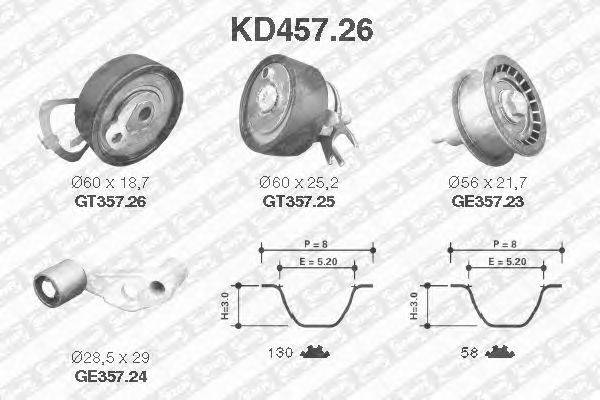 Timing Belt Kit KD457.26