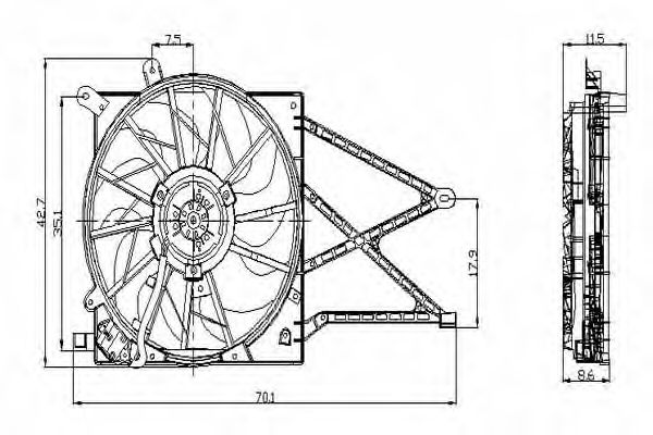 Ventilador, refrigeración del motor 47015