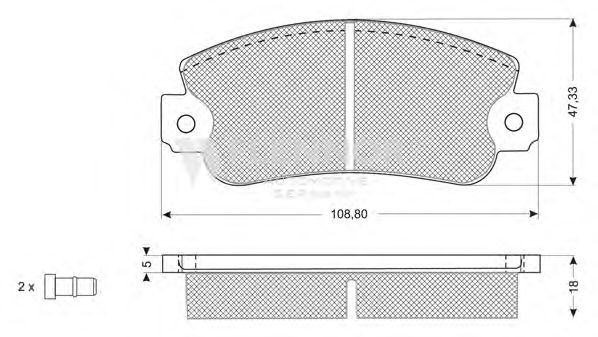 Комплект тормозных колодок, дисковый тормоз FB210219
