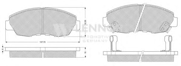 Комплект тормозных колодок, дисковый тормоз FB211192