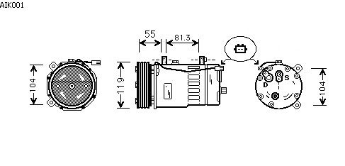 Compressor, airconditioning AIK001