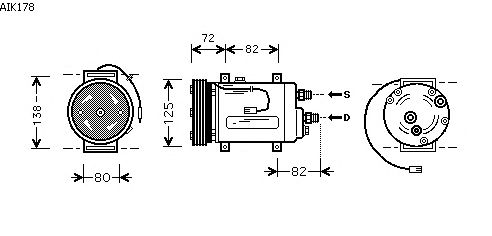 Kompressori, ilmastointilaite AIK178