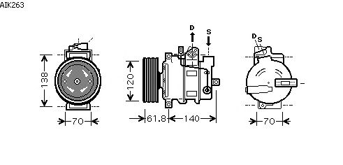 Kompressori, ilmastointilaite AIK263