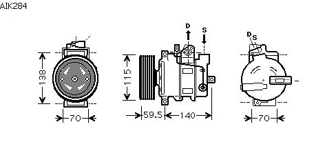 Compressor, ar condicionado AIK284
