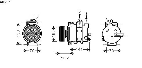 Kompressori, ilmastointilaite AIK287