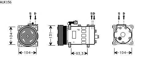 Compresor, aire acondicionado AUK156